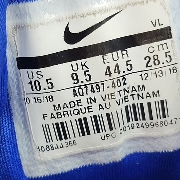 Nike Air Zoom Winflo 6 Game Royal Men\'s Running Shoes Size 10.5 main image 8